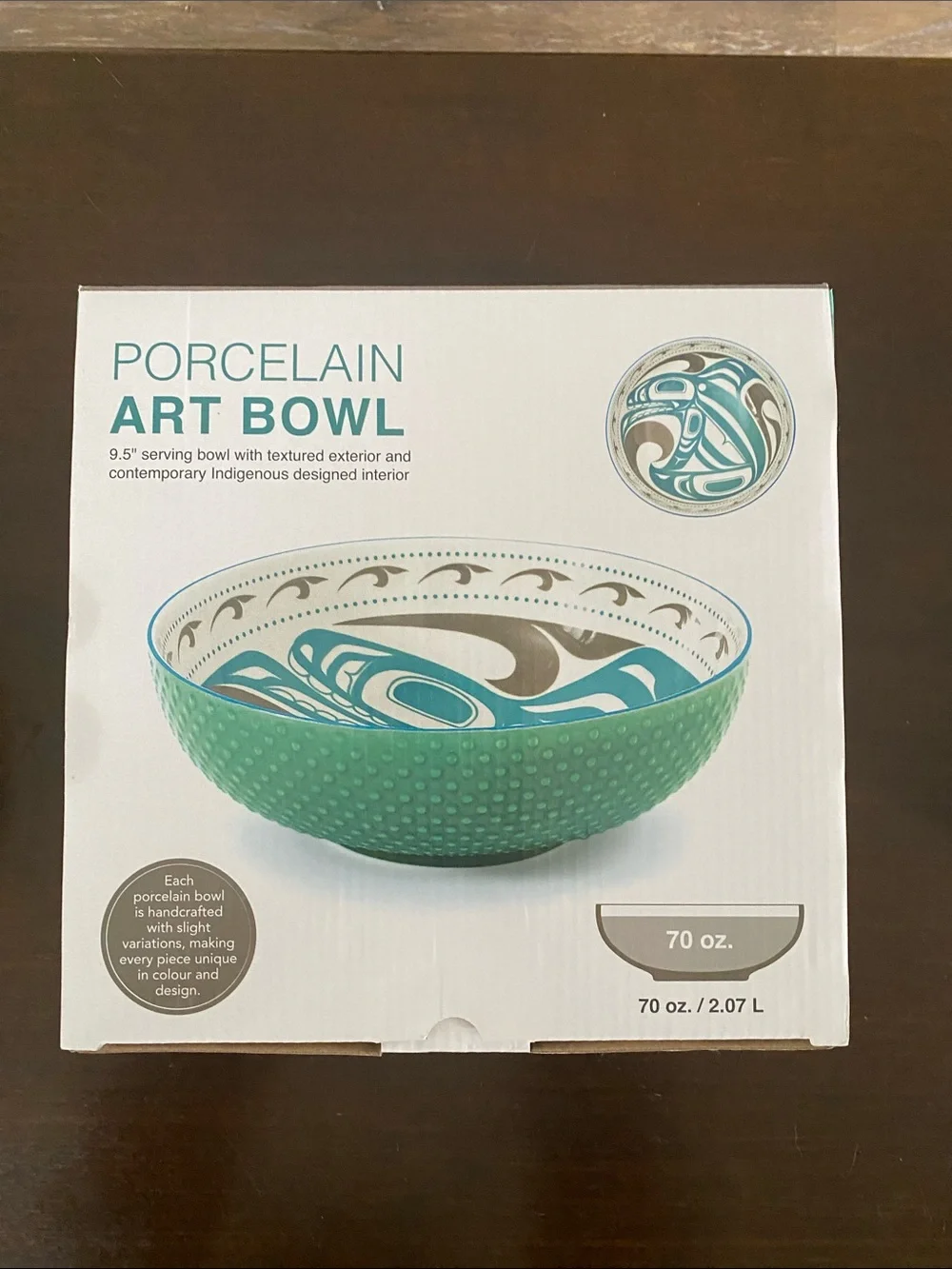 Turquoise and White Decorative Serveware Bowl